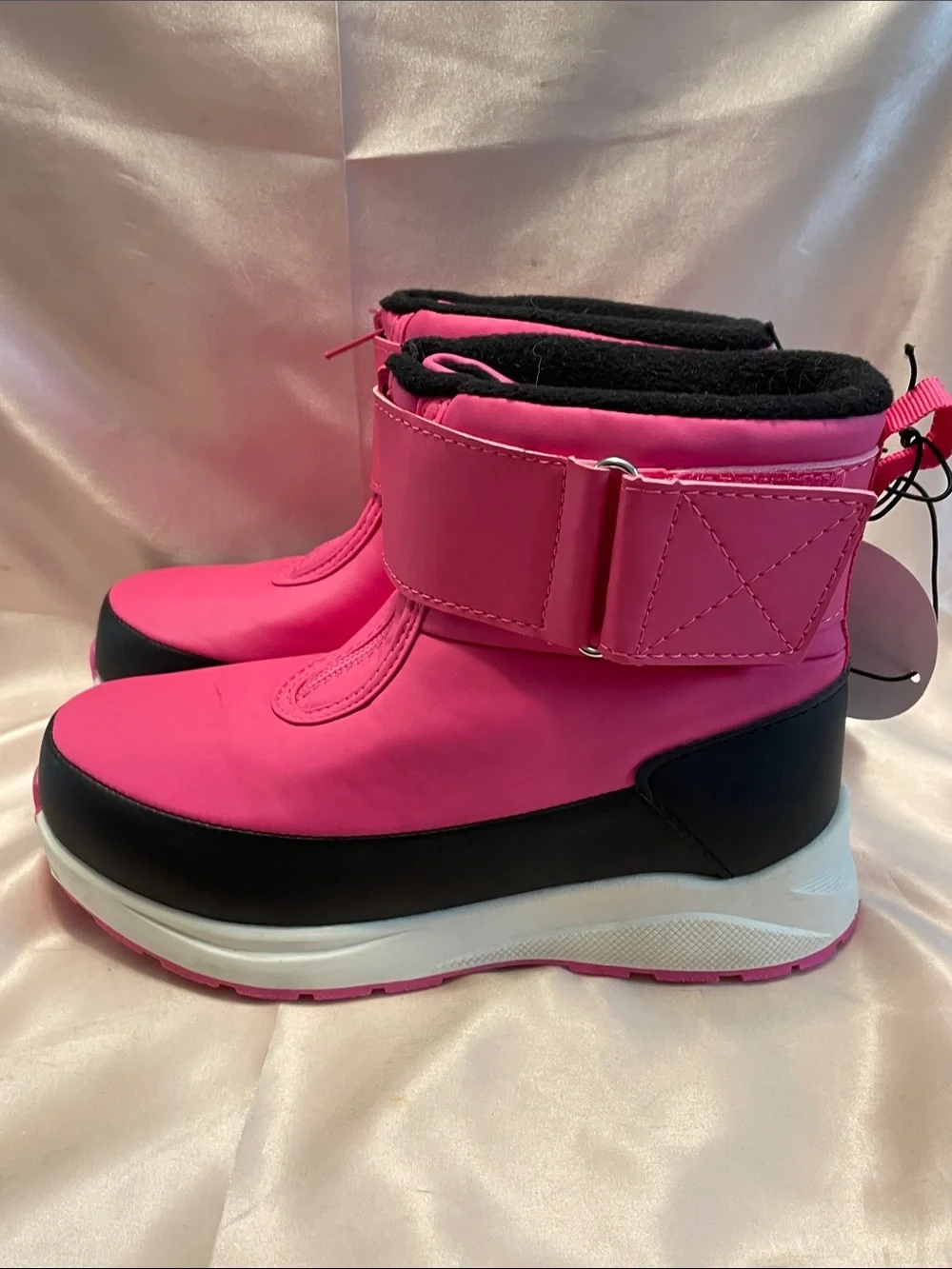 Wonder Nation Pink & Black Toddler Girls Zip Front Boots - NWT